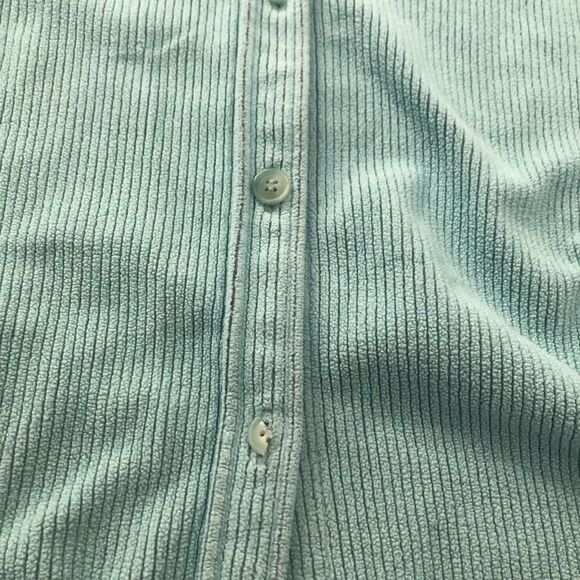 Elisabeth by Liz Claiborne Corduroy Long Sleeve Blue Shirt Petite 2 Plus Size - Picture 5 of 9